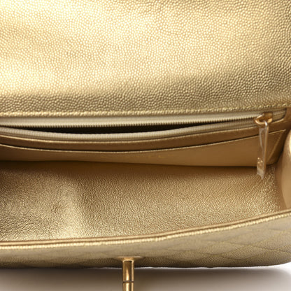 Chanel Metallic Caviar Quilted Mini Top Handle Rectangular Flap Gold 5 of 10