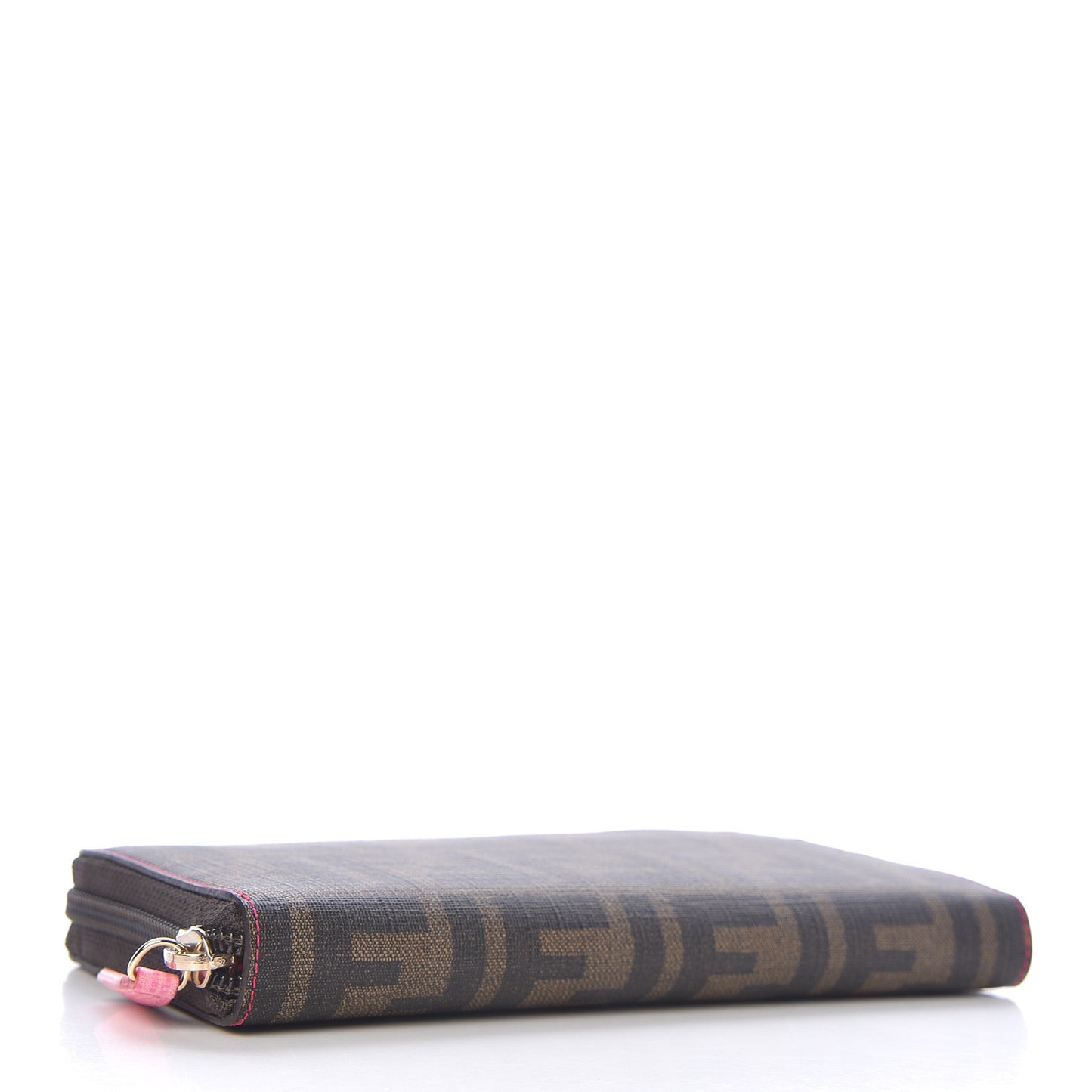 Zucca Spalmati Vitello Elite Zip Around Wallet Tobacco Fuxia Fragola