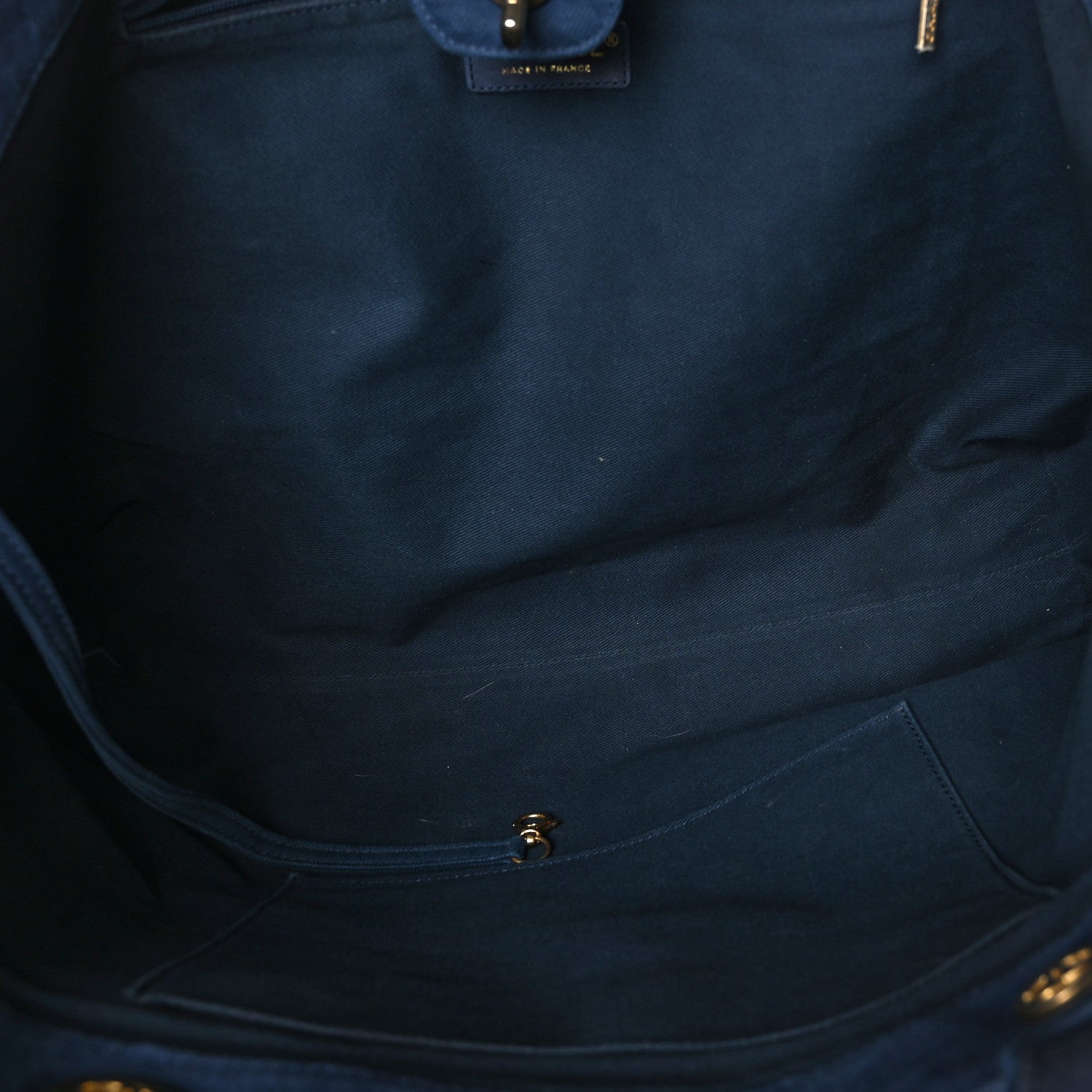 Chanel Denim Chevron Coco Tote Navy 5 of 9