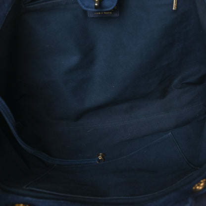 Chanel Denim Chevron Coco Tote Navy 5 of 9
