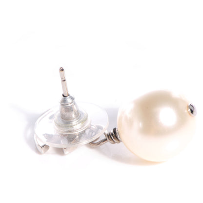 Chanel Crystal CC Pearl Dangle Earrings 3 of 4