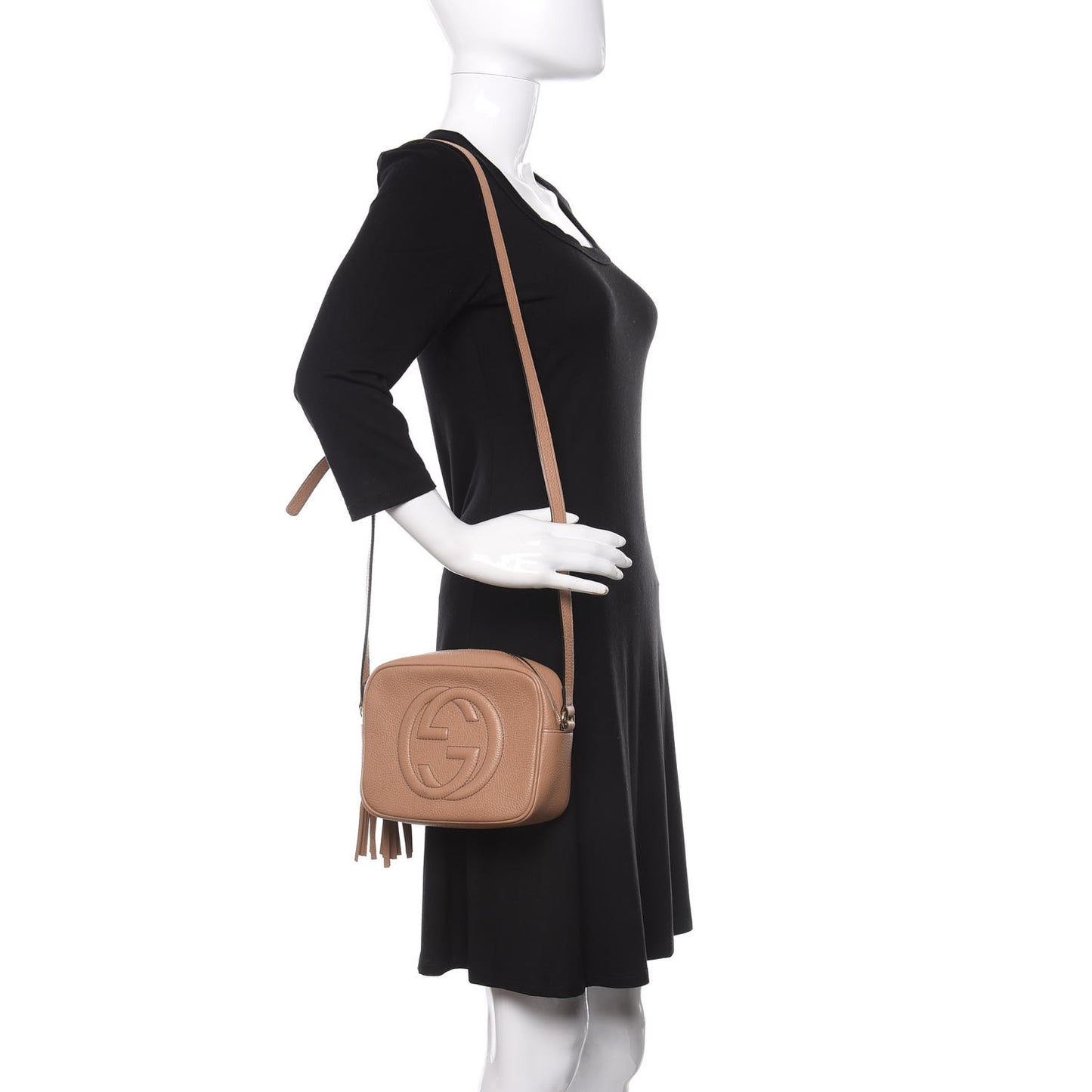 Pebbled Calfskin Small Soho Disco Bag Camelia