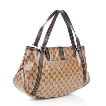 Gucci Crystal Monogram Duchessa Flap Shoulder Bag Dark Brown 3 of 7