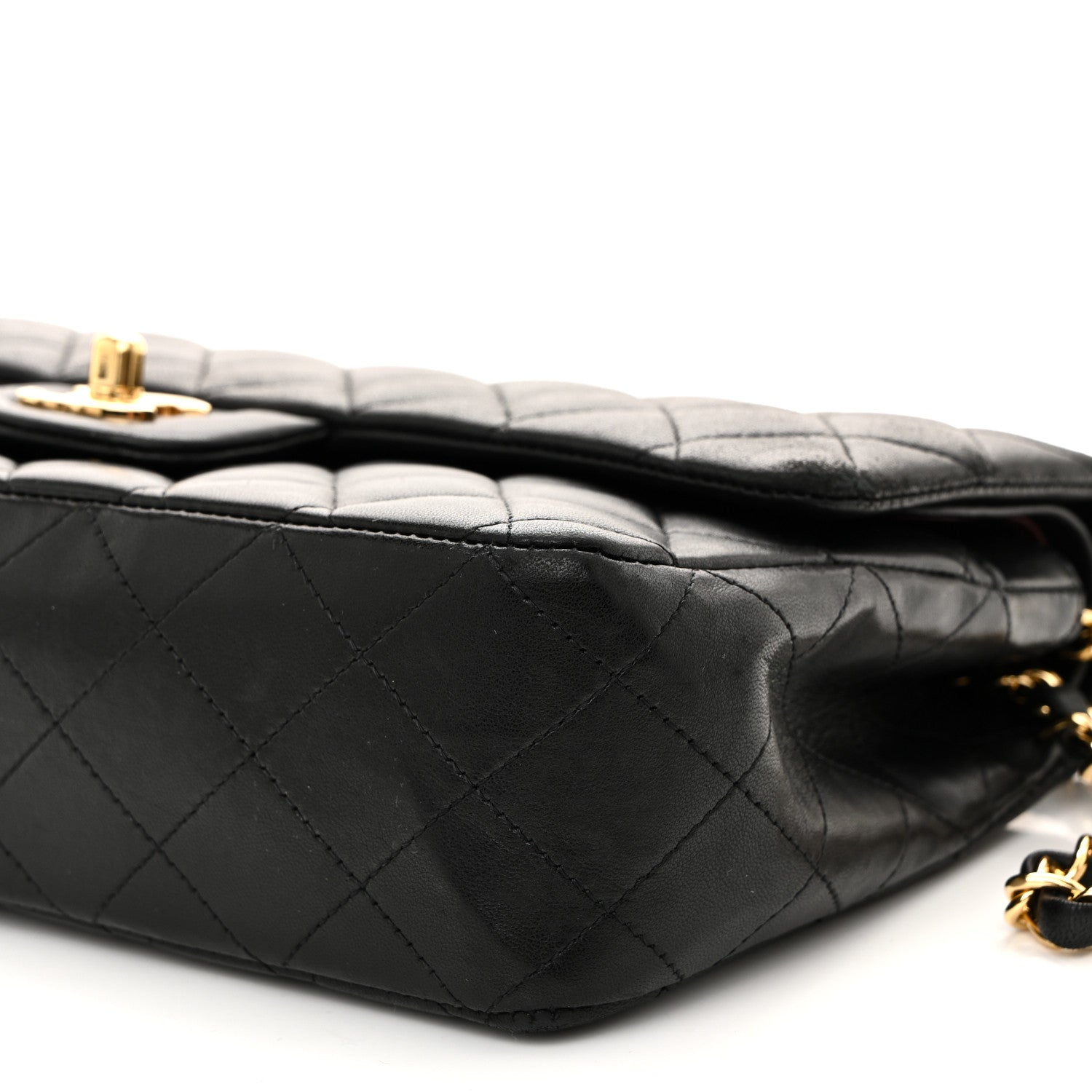 Chanel Lambskin Quilted Medium Double Flap Black 10 of 18