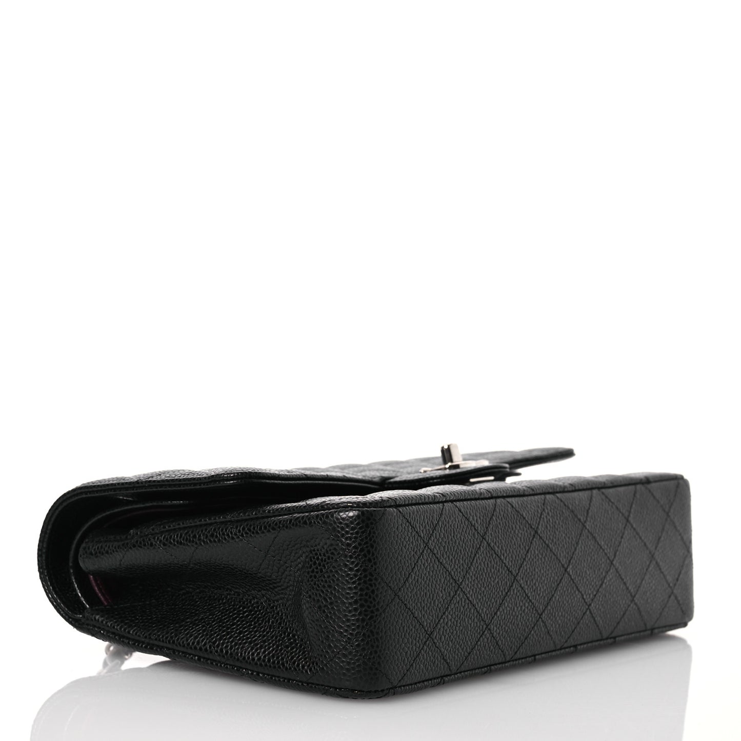 Caviar Quilted Medium Double Flap Black