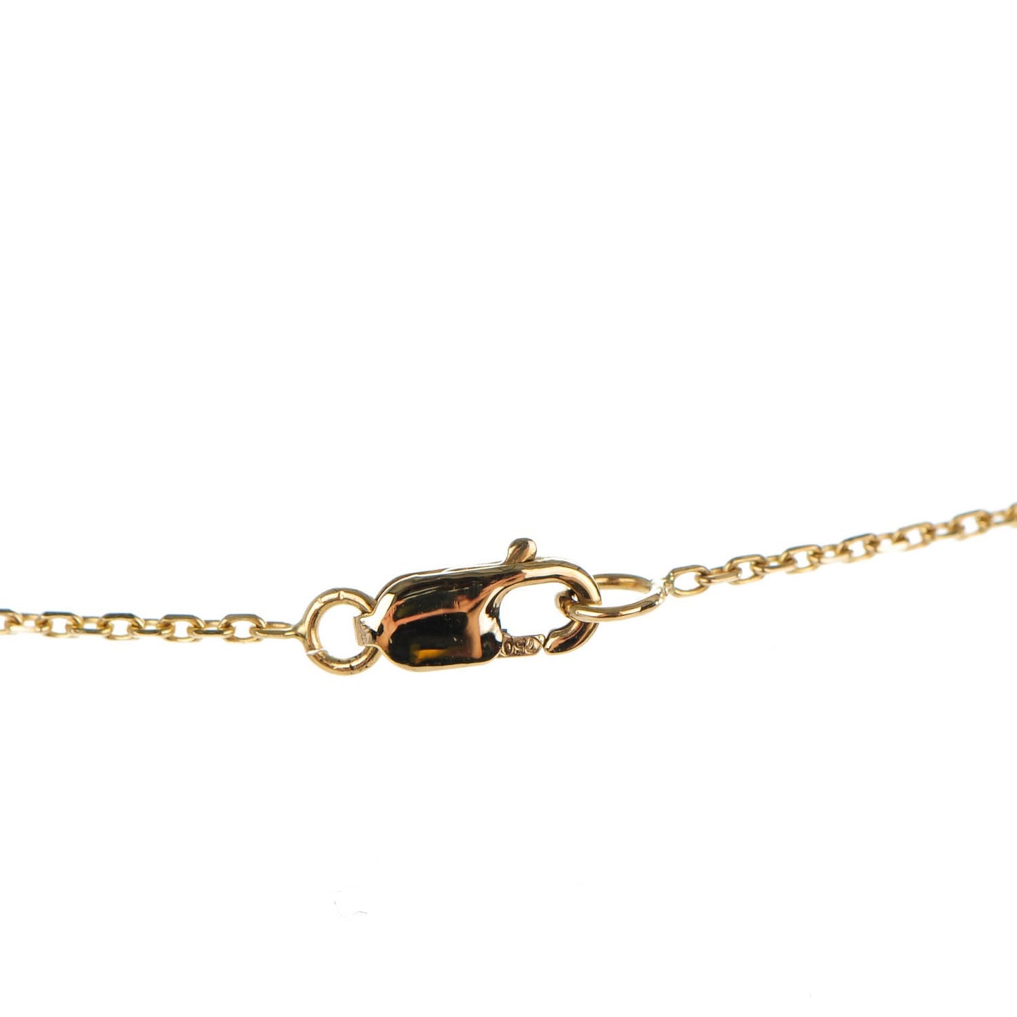 18K Yellow Gold Mother of Pearl Sweet Alhambra Heart Pendant Necklace