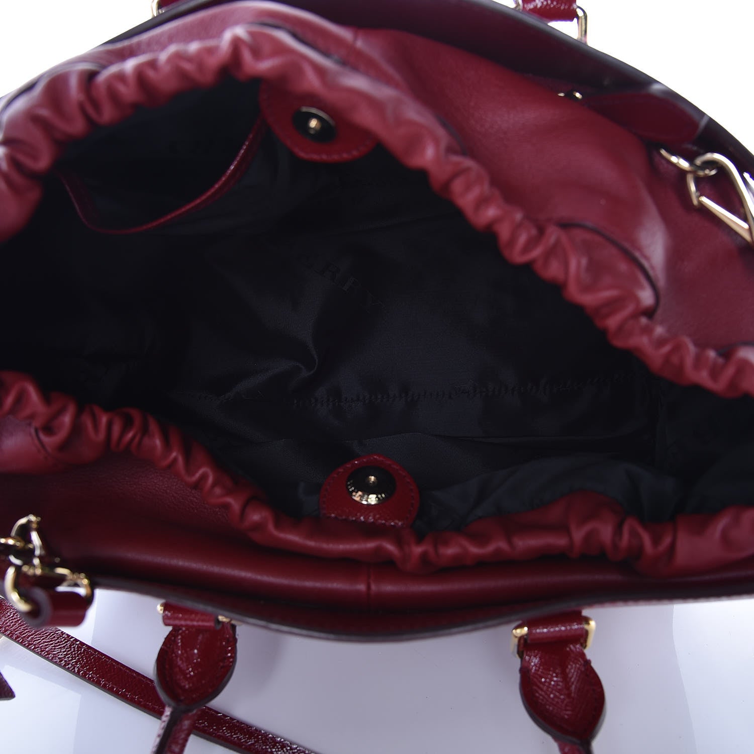 Burberry Patent Calfskin Medium Dinton Tote Alizarin Crimson 5 of 8