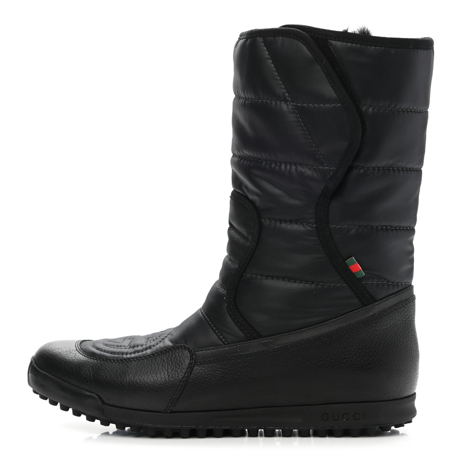 Gucci Calfskin Nylon Quilted Boots 38.5 Black 1 of 7