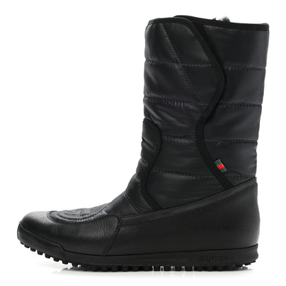 Gucci Calfskin Nylon Quilted Boots 38.5 Black 1 of 7