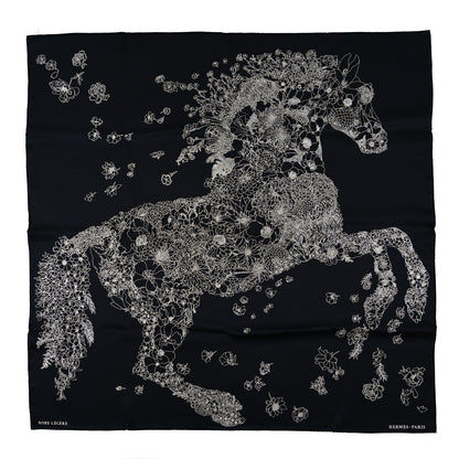 Hermes Silk Twill Robe Legere Scarf 90 Black White 1 of 3