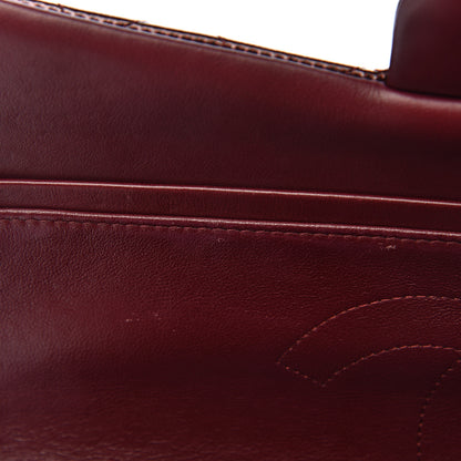 Chanel Striated Patent Quilted Jumbo Double Flap Burgundy 8 of 17