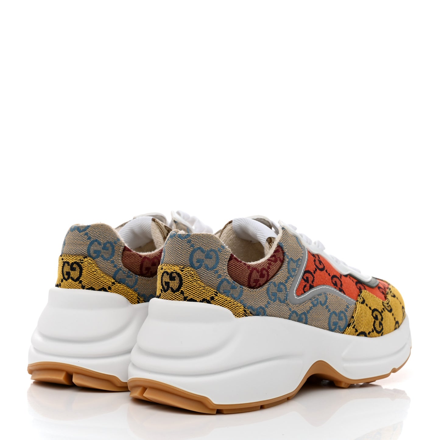Monogram Multicolor Demetra Womens Rhyton Sneakers 36.5 Yellow Blue Great White Tabasco