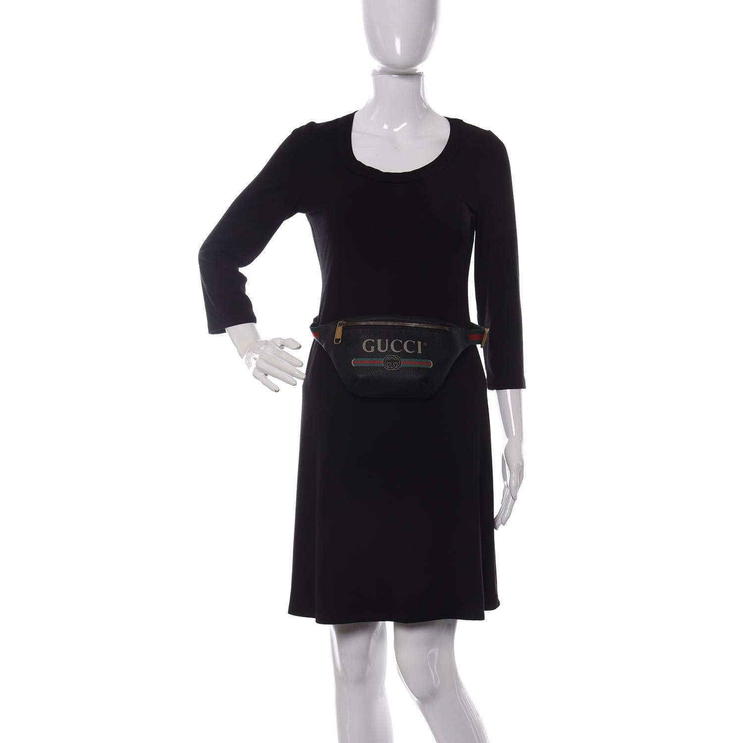 Gucci Grained Calfskin Small Logo Belt Bag Black 2 of 9