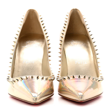 Christian Louboutin Metallic Patent Psychic Anjalina 85 Pumps 36 Platine 3 of 10