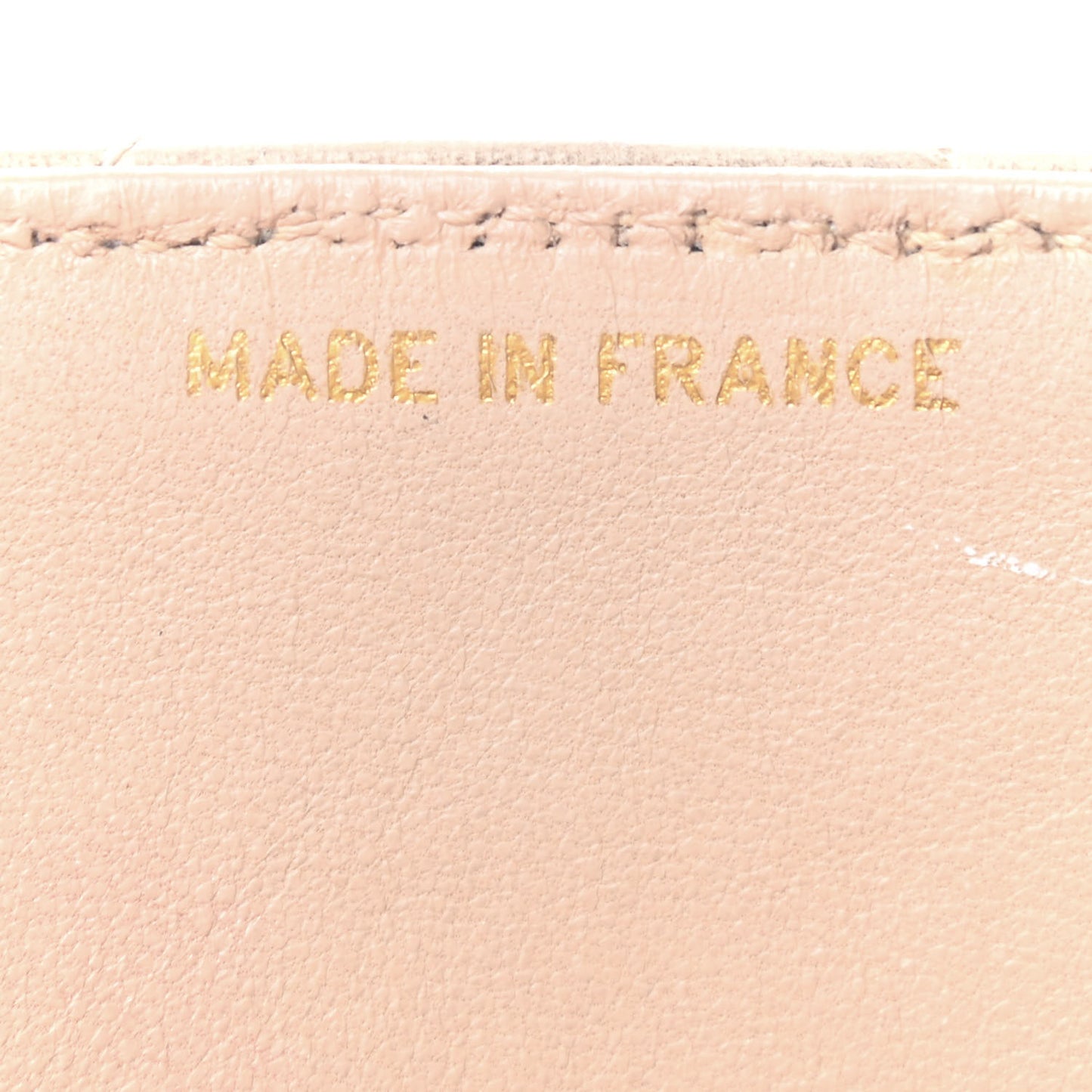 Lambskin Quilted Small Single Flap Beige