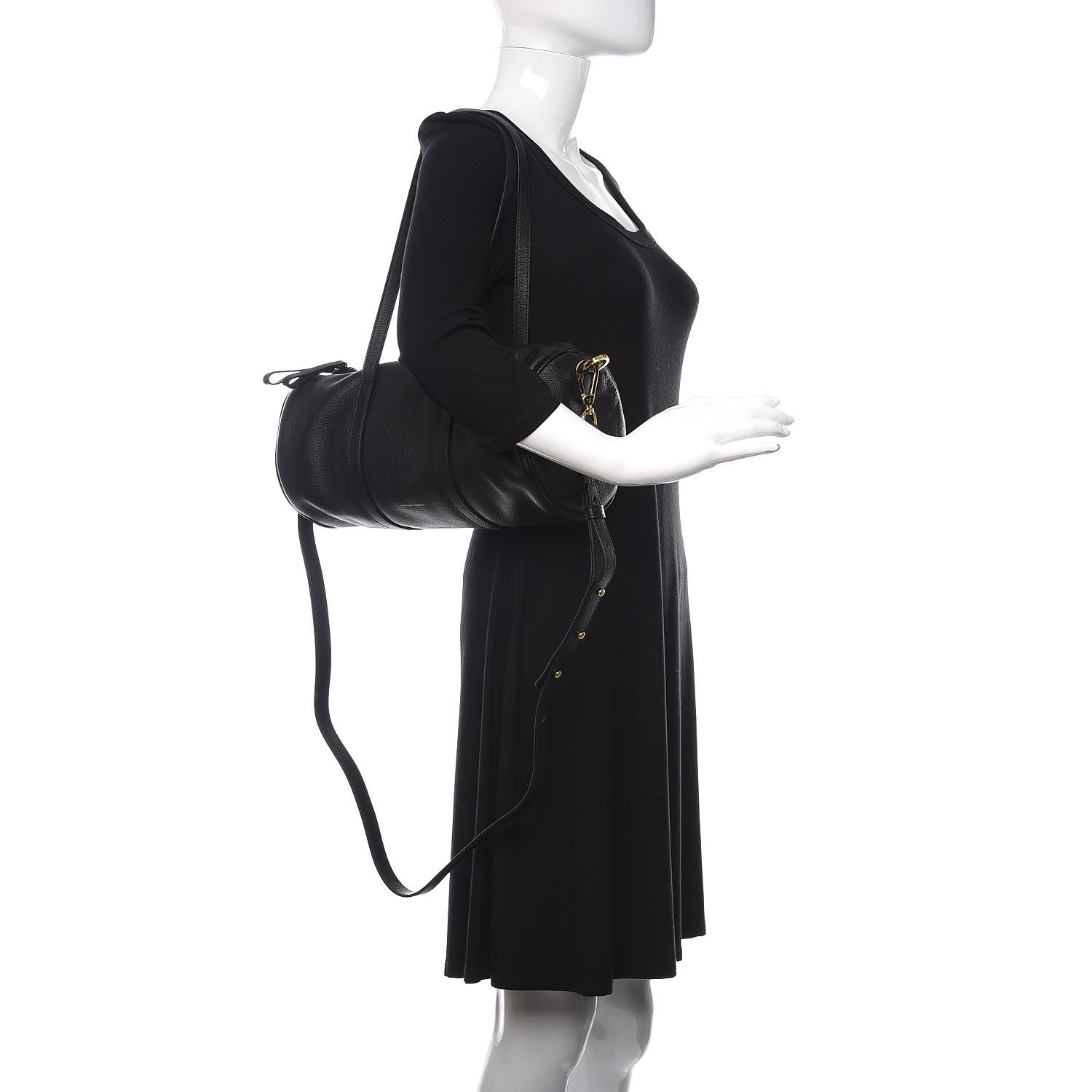 Mansur Gavriel Pebbled Calfskin Mini Duffel Bag Black 3 of 10
