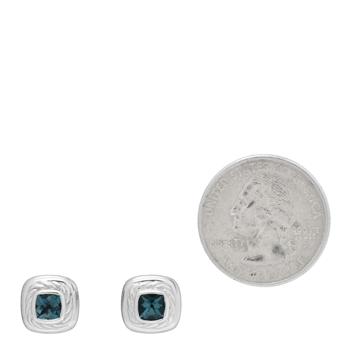 Sterling Silver Hampton Blue Topaz 5mm Cable Classics Stud Earrings