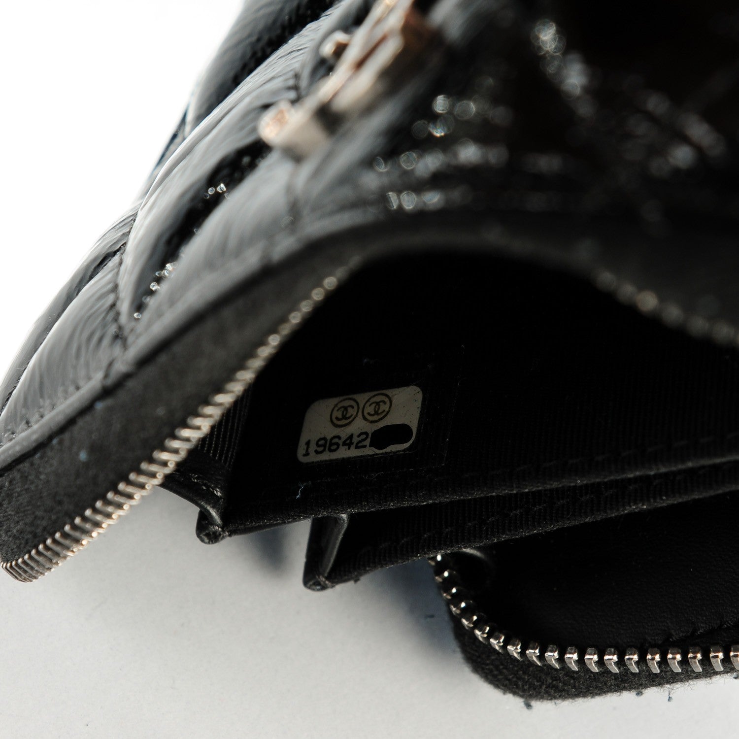 Chanel Patent Goatskin Paris Dallas Zip Around Wallet Black 8 of 8