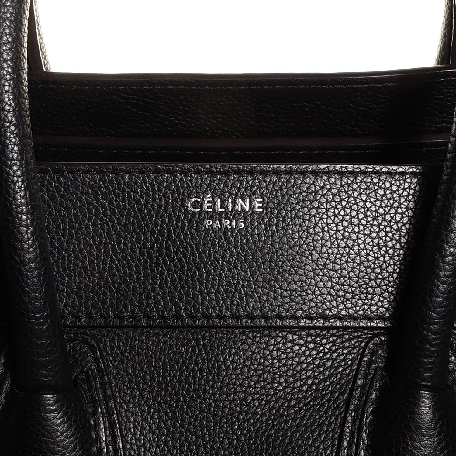 Celine Drummed Calfskin Mini Luggage Black 9 of 9