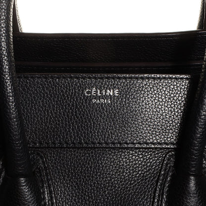 Celine Drummed Calfskin Mini Luggage Black 9 of 9