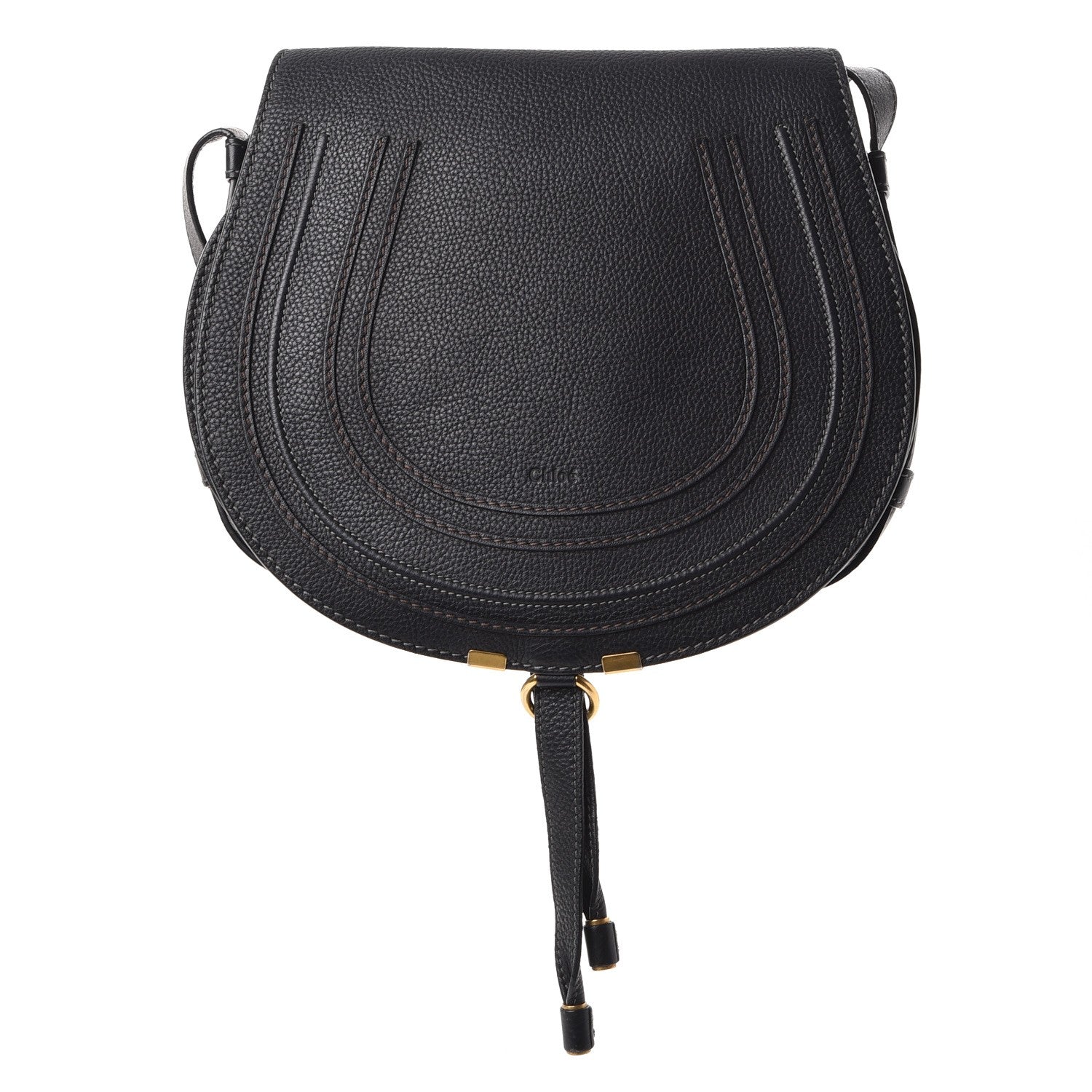 Chloe Calfskin Medium Marcie Round Crossbody Bag Black 1 of 10