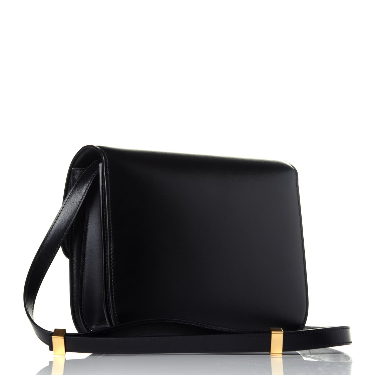 Box Calfskin Medium Classic Box Flap Bag Black