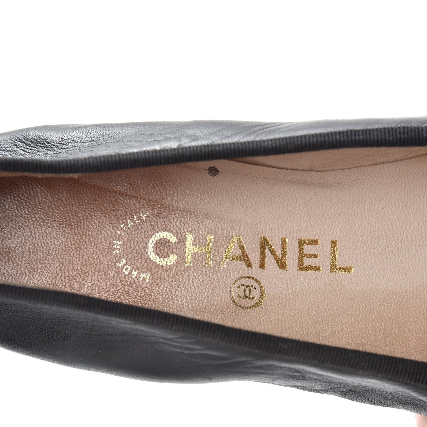 Lambskin Patent Cap Toe Ballerina Flats 40 Black