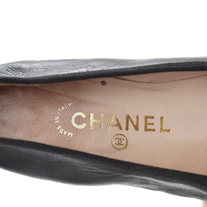 Chanel Lambskin Patent Cap Toe Ballerina Flats 40 Black 8 of 12