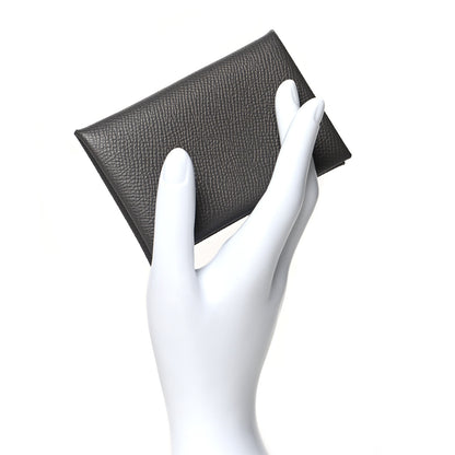 Hermes Epsom Calvi Duo Card Case Gris Meyer 2 of 8