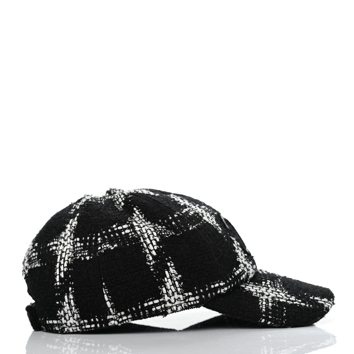 Chanel Tweed Cap Hat M Black White 5 of 8