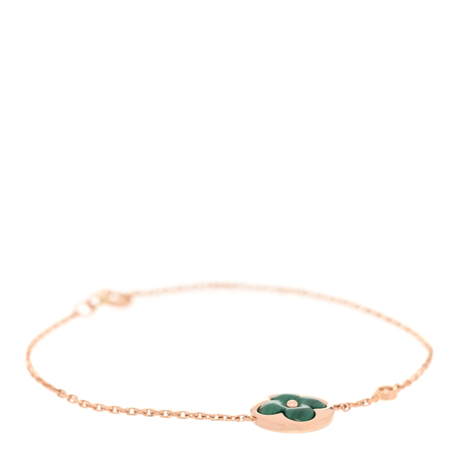 Louis Vuitton 18K Pink Gold Diamond Malachite Blossom BB Sun Bracelet 1 of 4
