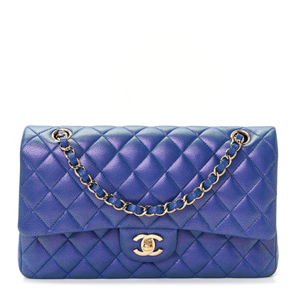 Chanel Iridescent Caviar Quilted Medium Double Flap Blue 1 of 10