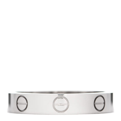 Cartier 18K White Gold 3.5mm LOVE Wedding Band Ring 54 6.75 3 of 4