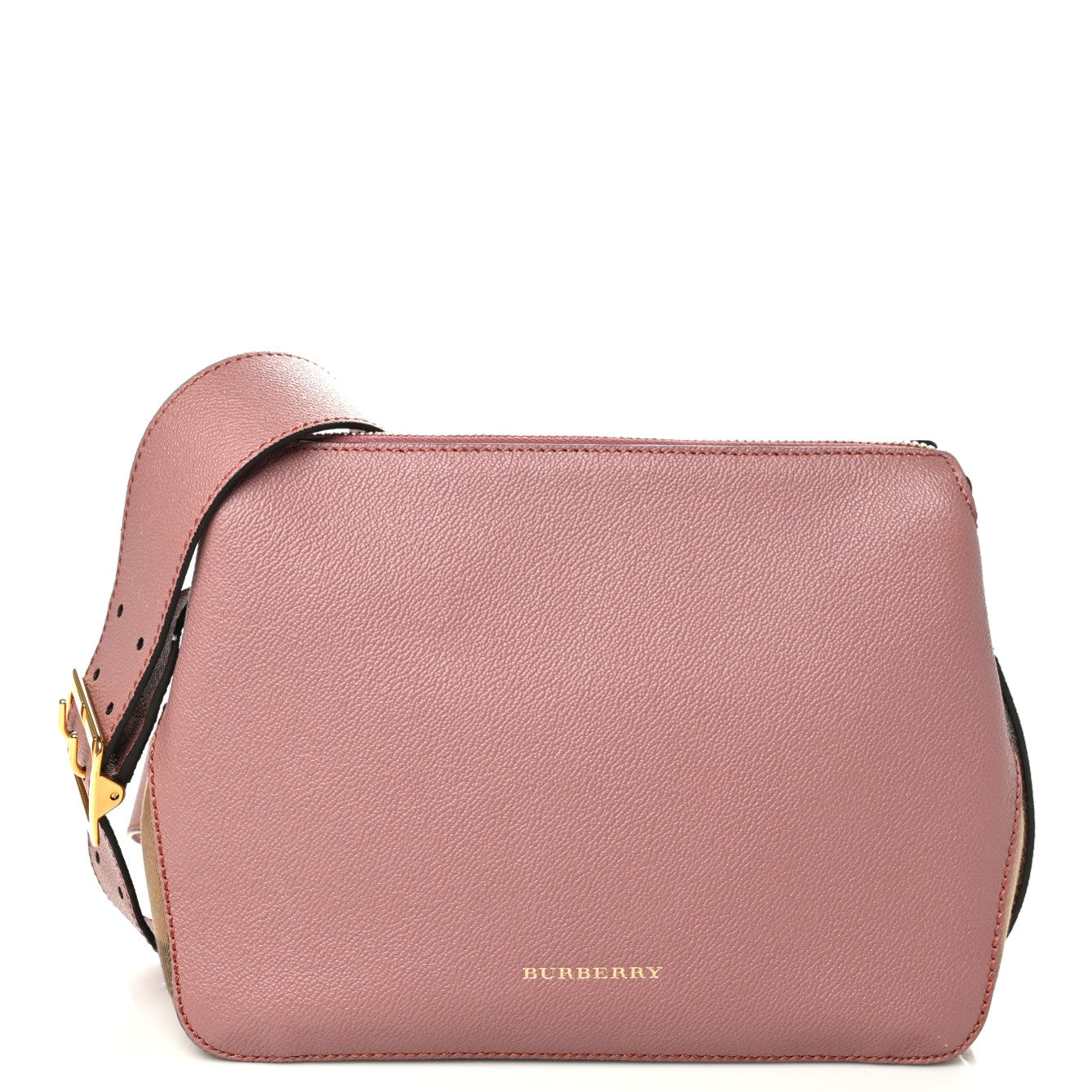 Soft Grain Calfskin House Check Small Helmsley Crossbody Dusty Pink