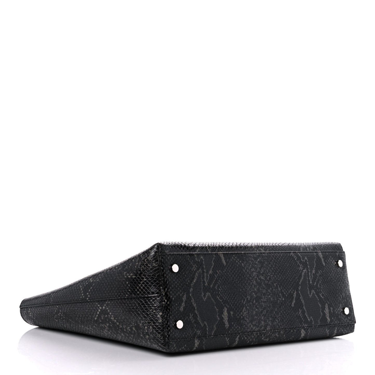 Snakeskin Embossed Calfskin JC Tote Anthracite