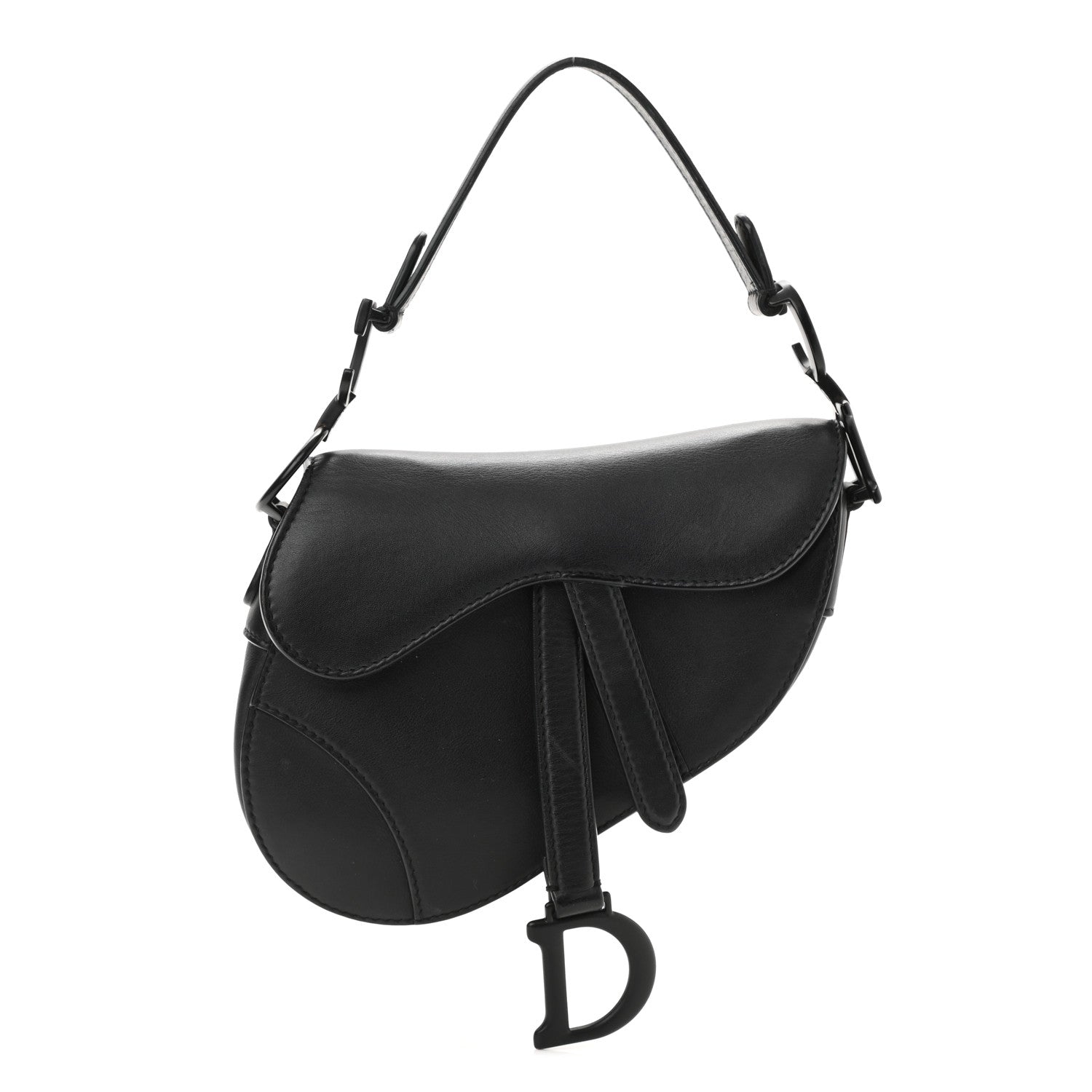 Christian Dior Ultra Matte Calfskin Mini Saddle Bag Black 1 of 9