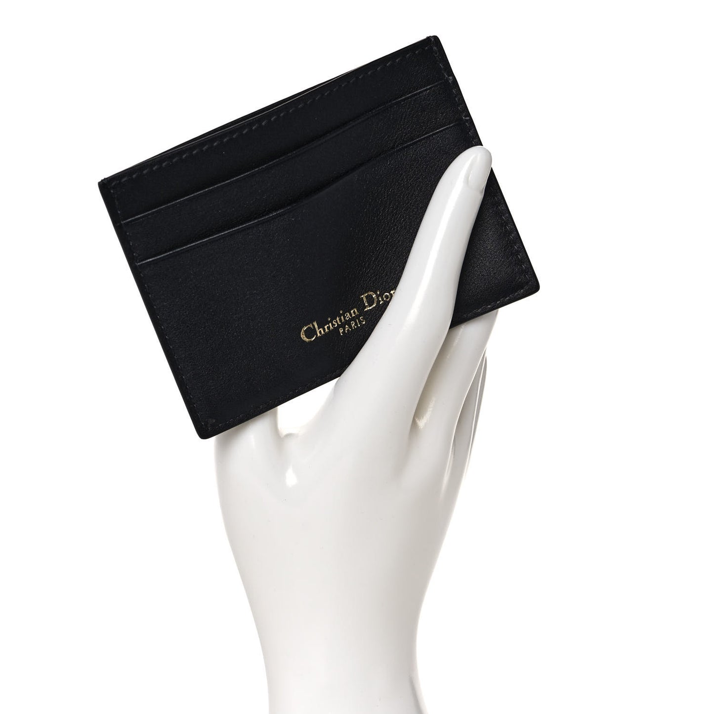 Calfskin Oblique Card Holder Blue