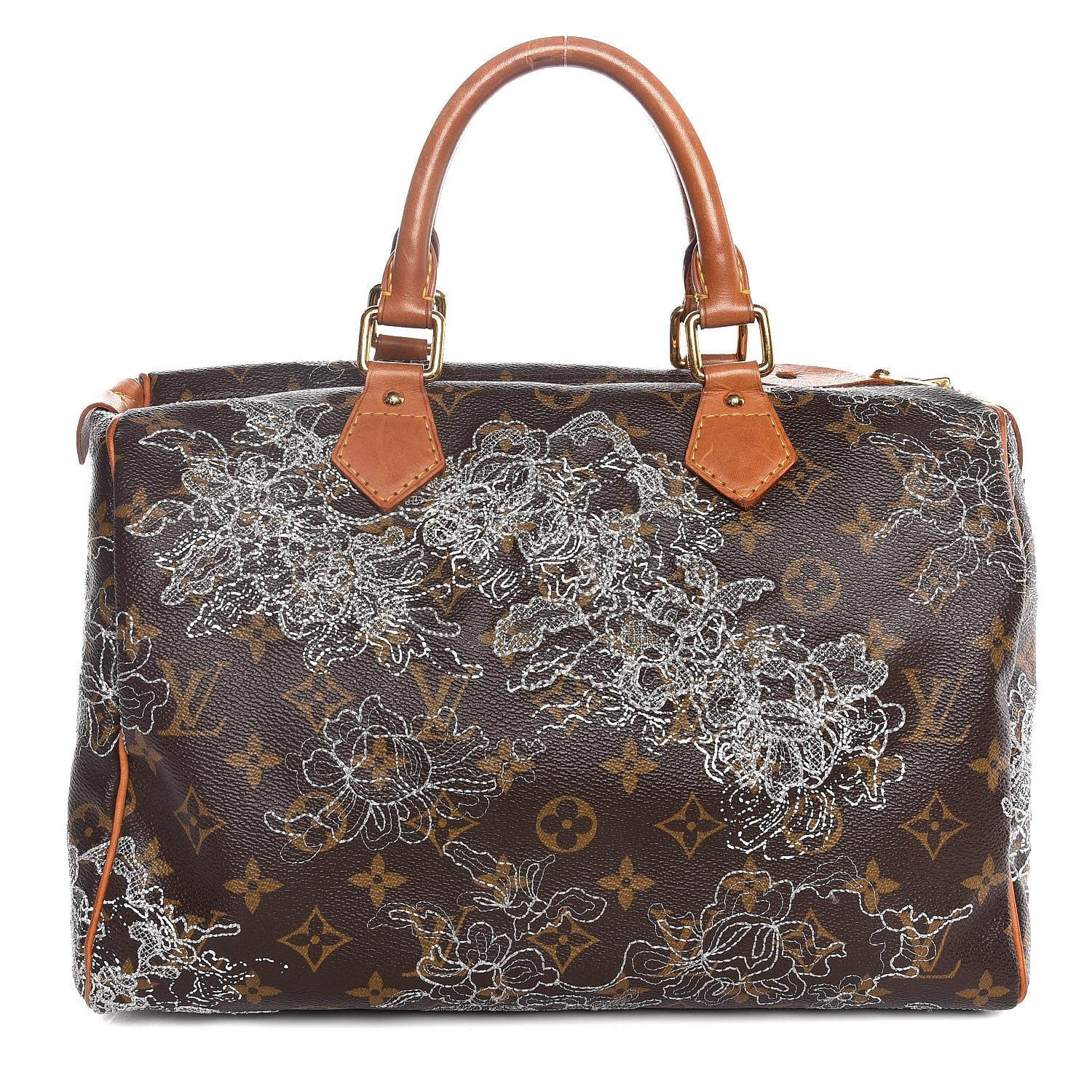 Louis Vuitton Monogram Dentelle Speedy 30 Silver 1 of 7