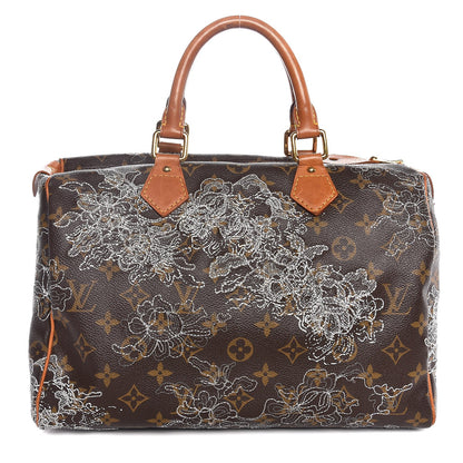 Louis Vuitton Monogram Dentelle Speedy 30 Silver 1 of 7