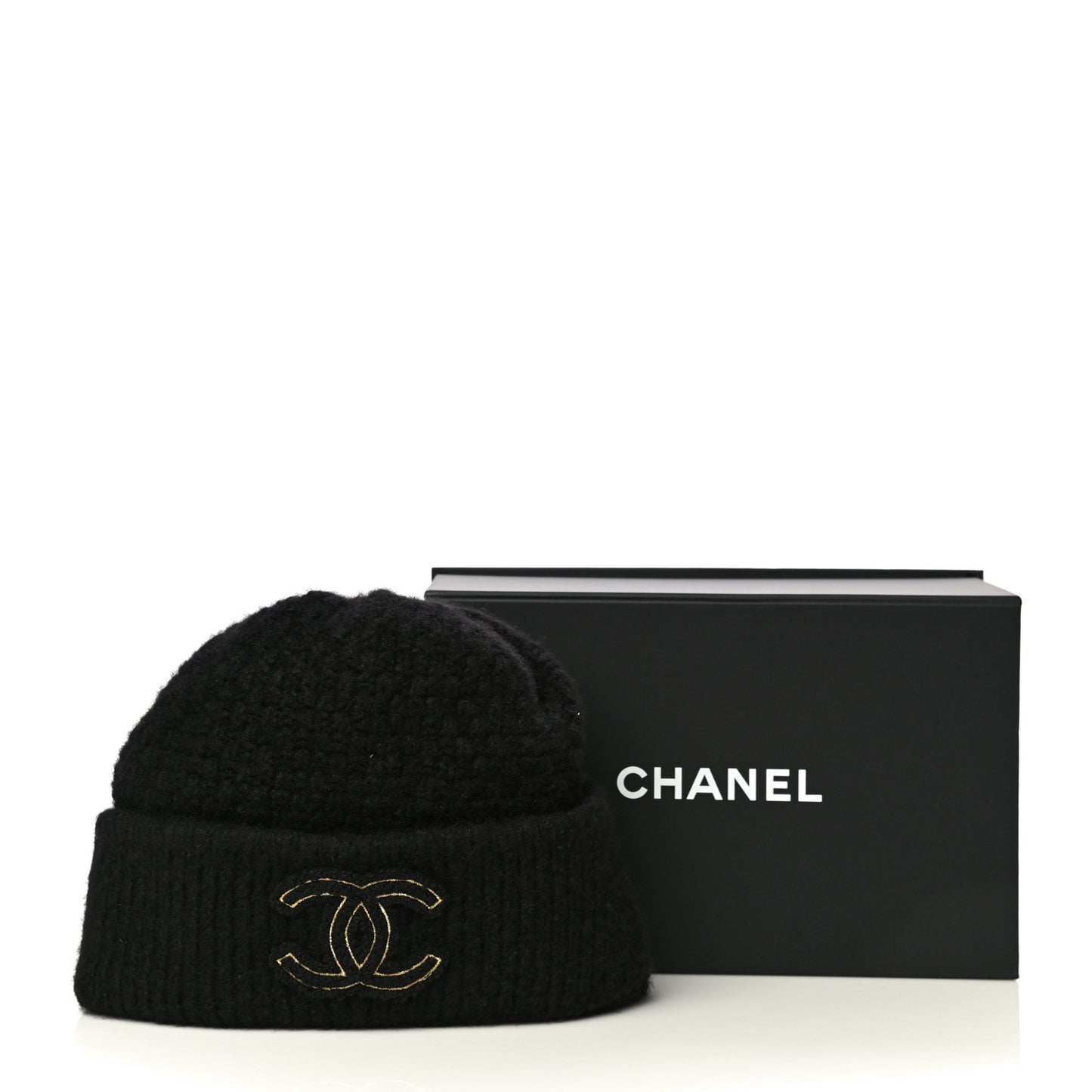 Cashmere Silk CC Beanie Hat Black