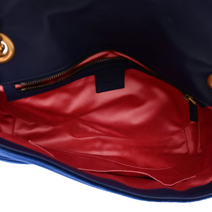 Gucci Velvet Matelasse Medium GG Marmont Shoulder Bag Cobalt Blue 5 of 14