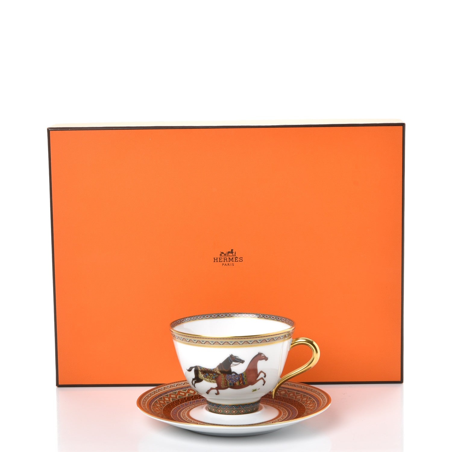 Hermes Porcelain Cheval d'Orient Tea Cup and Saucer 12 of 12