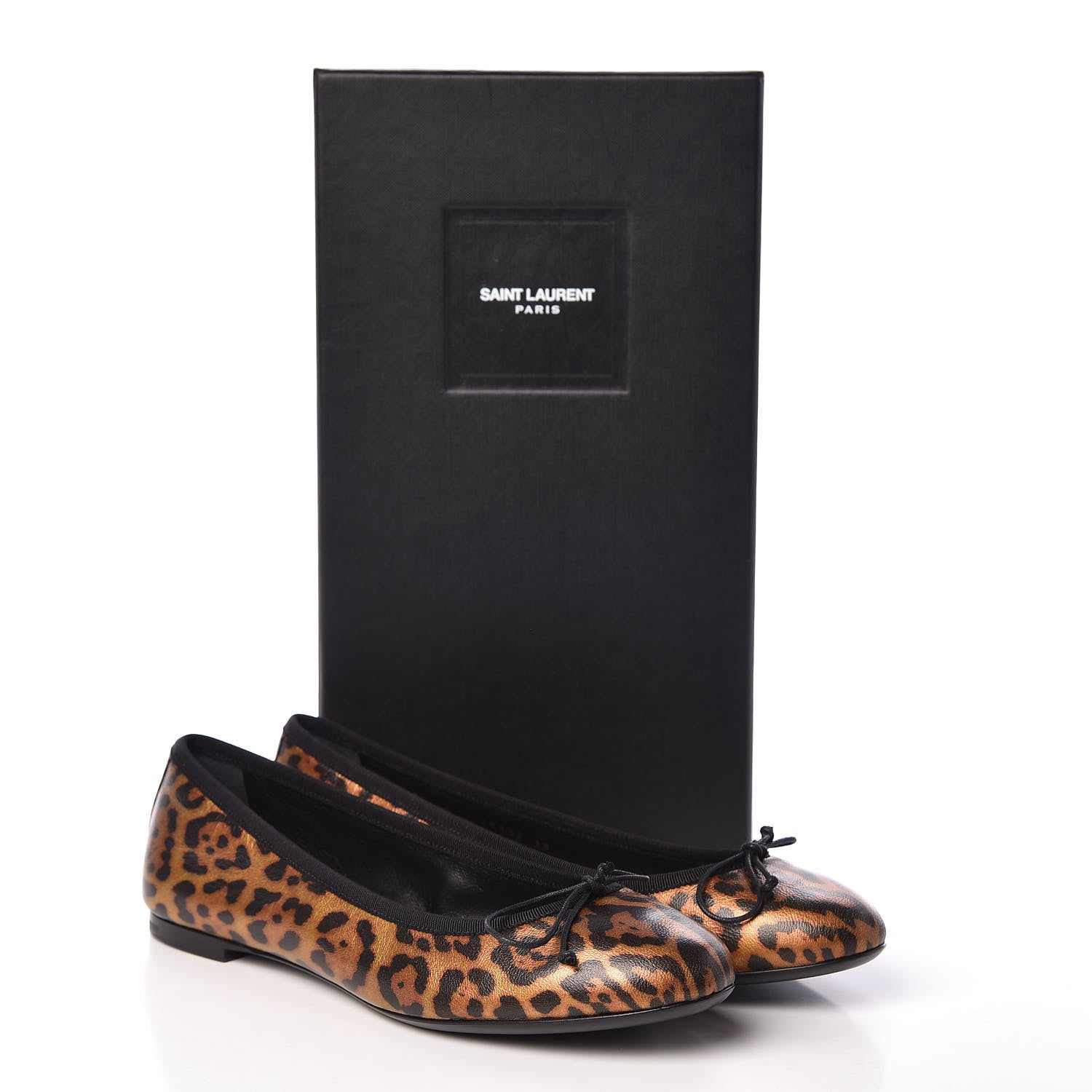 Saint Laurent Leopard Lame Double Cat Ballet Class Flats 38 8 of 8