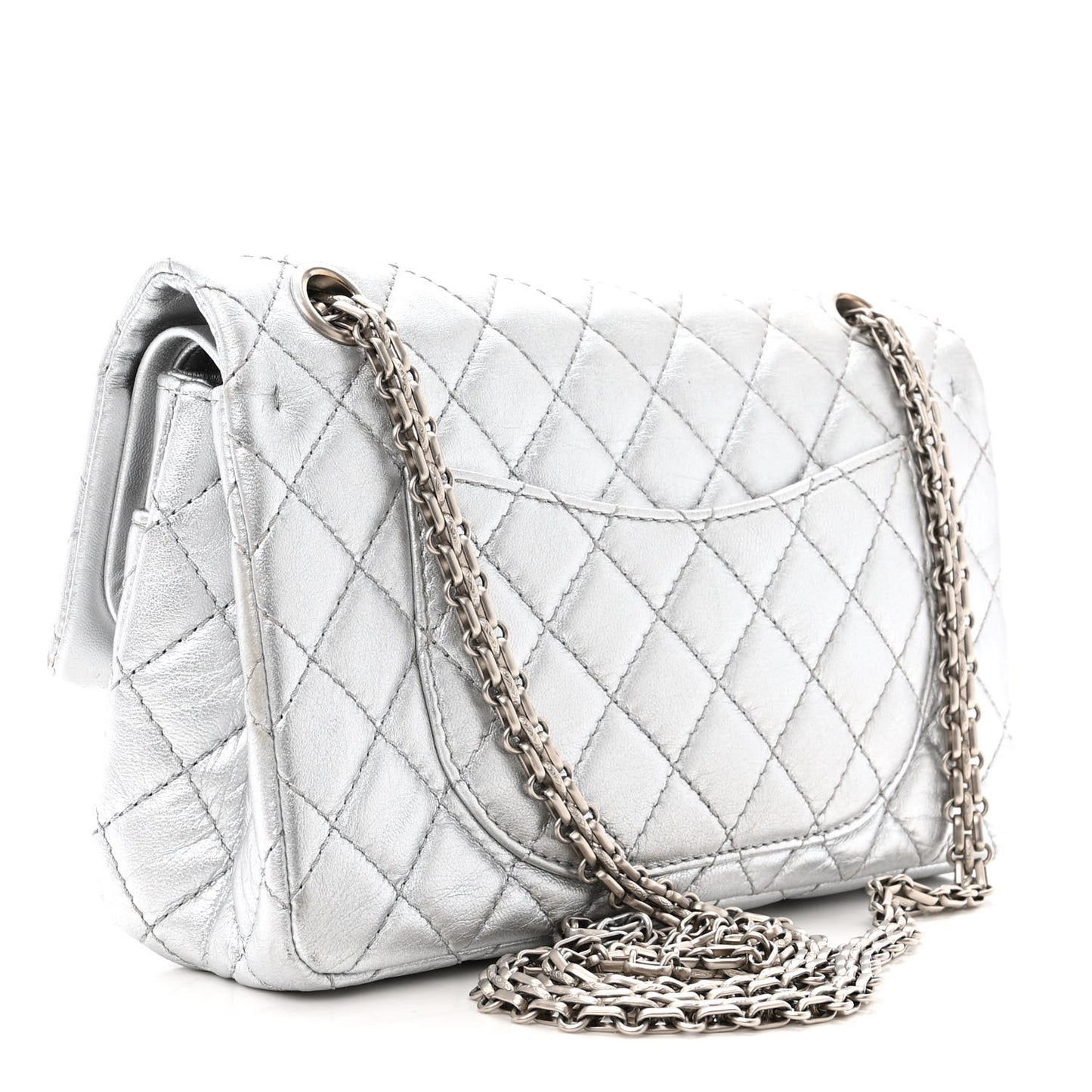 Metallic Lambskin Quilted 2.55 Reissue 226 Flap Silver