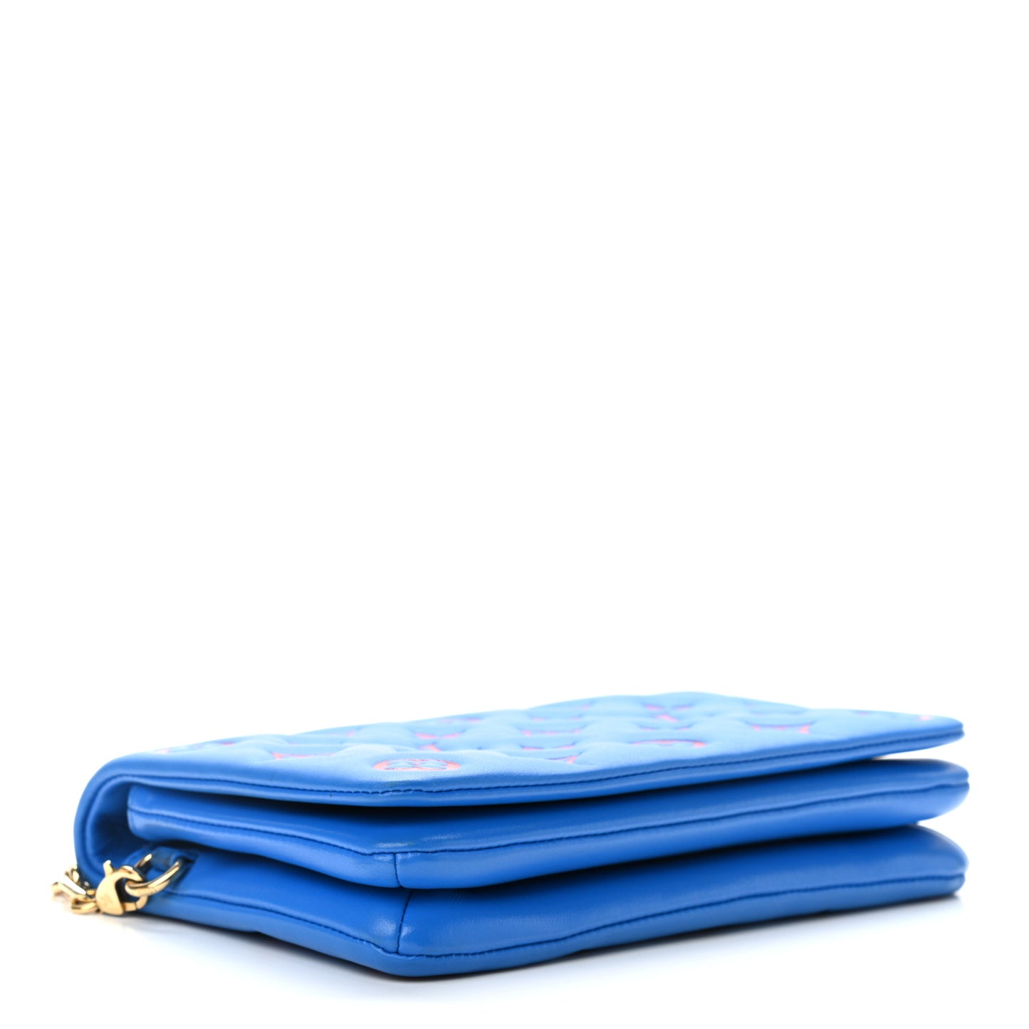 Lambskin Embossed Monogram Vuittamins Pochette Coussin Blue Red