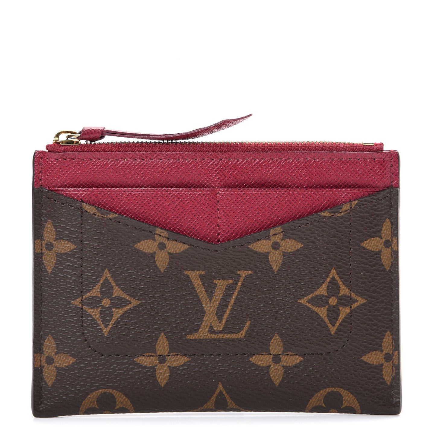 Monogram Zipped Card Holder Fuchsia