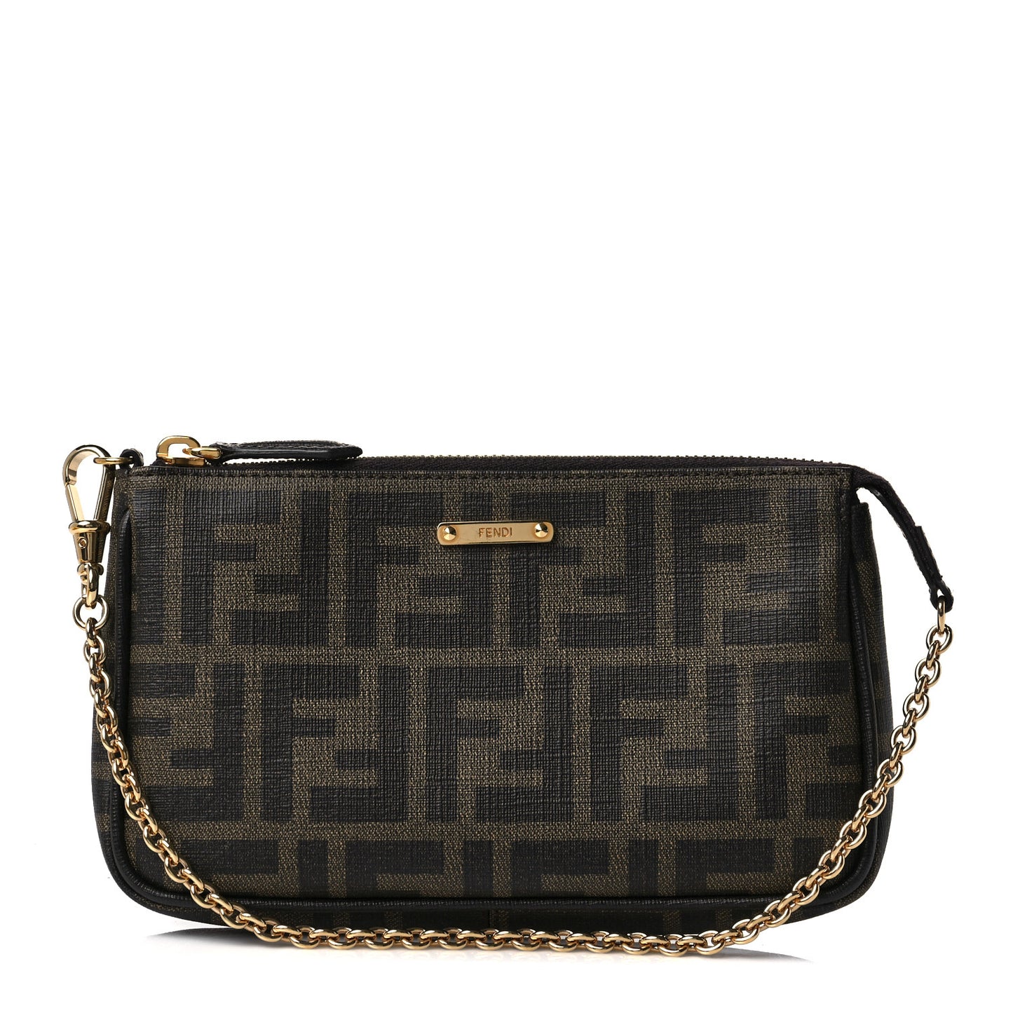 Zucca Spalmati Vitello Elite Pochette Tobacco Ebano