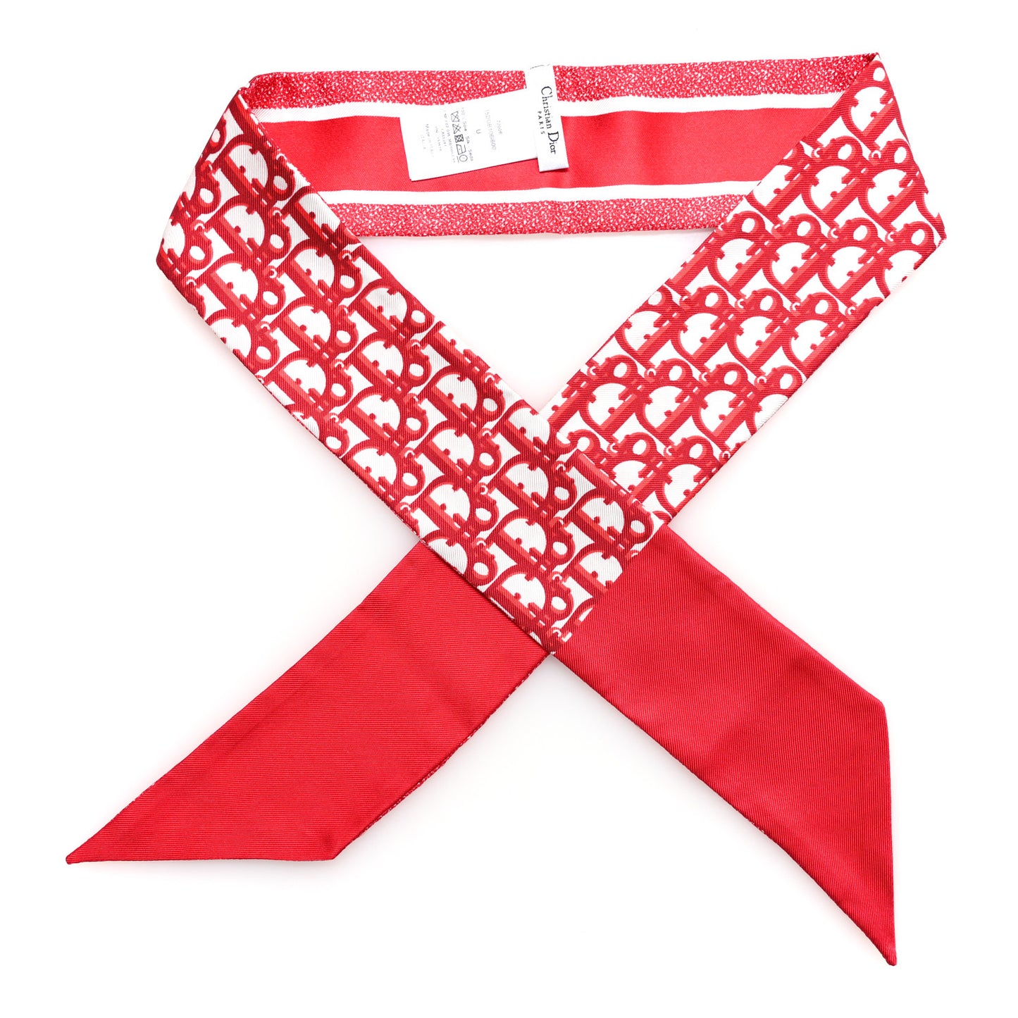 Silk Oblique Mitzah Scarf Red