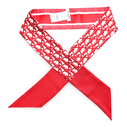 Christian Dior Silk Oblique Mitzah Scarf Red 1 of 4