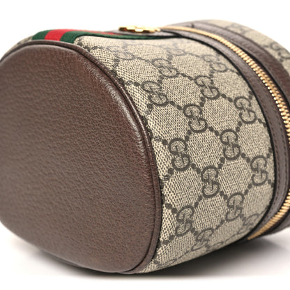 Gucci GG Supreme Monogram Textured Calfskin Web Ophidia Vanity Cosmetic Case Beige Ebony New Acero 10 of 11